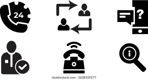 Minimalist Modern Rounded Filled Customer Service Icon with clean Filled and intuitive symbols