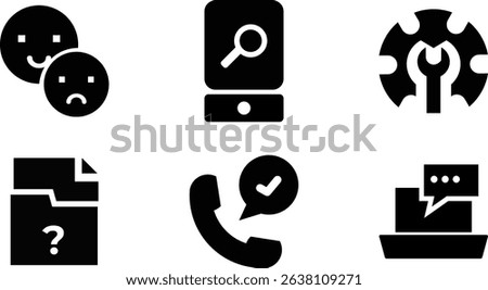 Minimalist Modern Rounded Filled Customer Service Icon with clean Filled and intuitive symbols