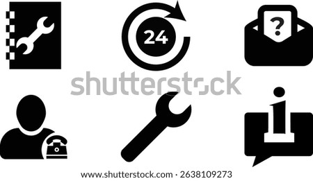 Minimalist Modern Rounded Filled Customer Service Icon with clean Filled and intuitive symbols