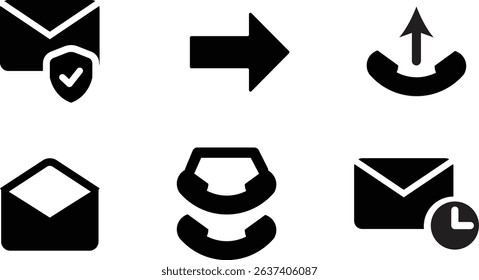 Minimalist Modern Rounded Filled Email Icon with clean Filled and intuitive symbols
