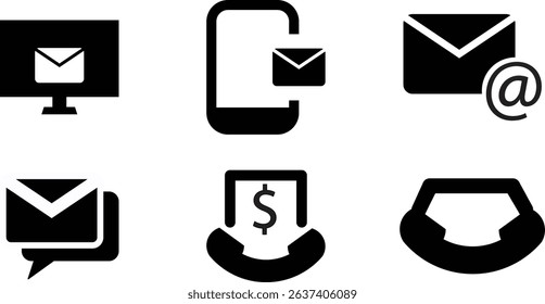 Minimalist Modern Rounded Filled Email Icon with clean Filled and intuitive symbols