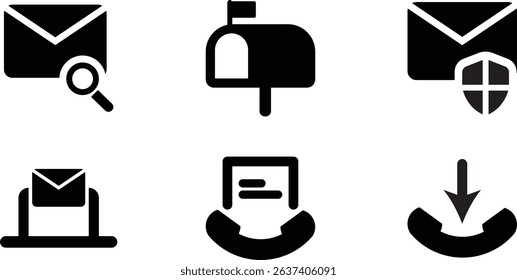 Minimalist Modern Rounded Filled Email Icon with clean Filled and intuitive symbols