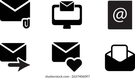 Minimalist Modern Rounded Filled Email Icon with clean Filled and intuitive symbols