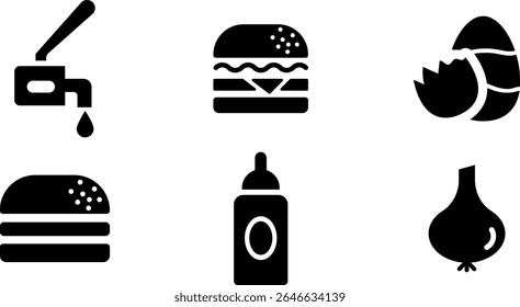 Minimalist Modern Rounded Filled Foods Icon Set with clean Filled and intuitive symbols