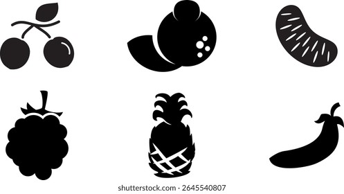 Minimalist Modern Rounded Filled Fruits Icon with clean Filled and intuitive symbols