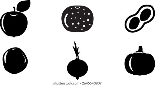 Minimalist Modern Rounded Filled Fruits Icon with clean Filled and intuitive symbols