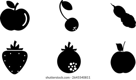 Minimalist Modern Rounded Filled Fruits Icon with clean Filled and intuitive symbols