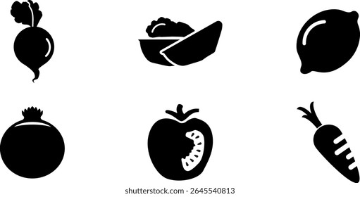 Minimalist Modern Rounded Filled Fruits Icon with clean Filled and intuitive symbols