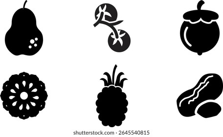 Minimalist Modern Rounded Filled Fruits Icon with clean Filled and intuitive symbols
