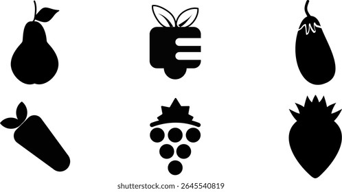 Minimalist Modern Rounded Filled Fruits Icon with clean Filled and intuitive symbols