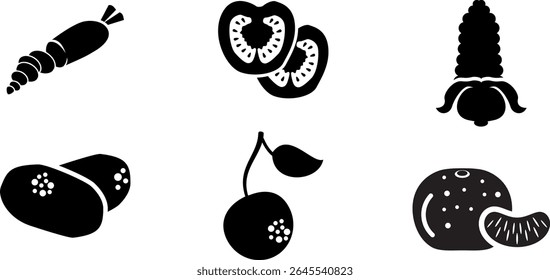 Minimalist Modern Rounded Filled Fruits Icon with clean Filled and intuitive symbols