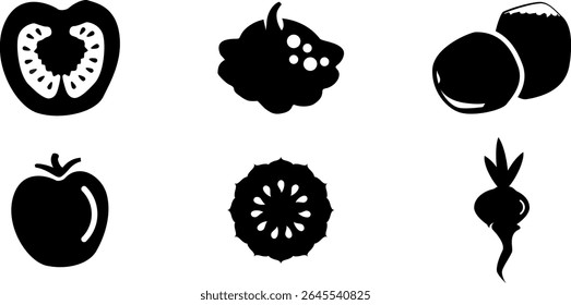 Minimalist Modern Rounded Filled Fruits Icon with clean Filled and intuitive symbols