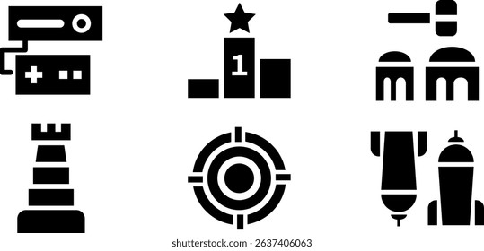 Minimalist Modern Rounded Filled Gaming Icon with clean Filled and intuitive symbols