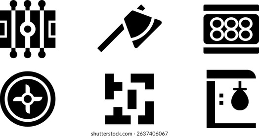 Minimalist Modern Rounded Filled Gaming Icon with clean Filled and intuitive symbols
