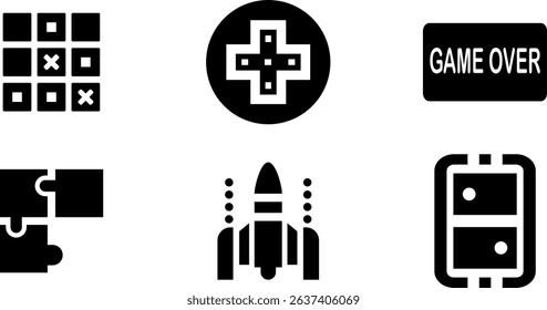 Minimalist Modern Rounded Filled Gaming Icon with clean Filled and intuitive symbols
