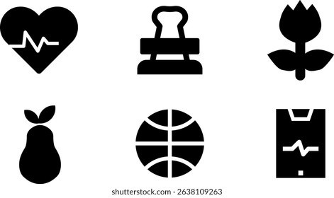 Minimalist Modern Rounded Filled Healthy Lifestyle Icon with clean Filled and intuitive symbols