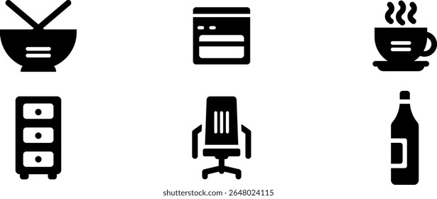 Minimalist Modern Rounded Filled Home Stuff Icon with clean Filled and intuitive symbols