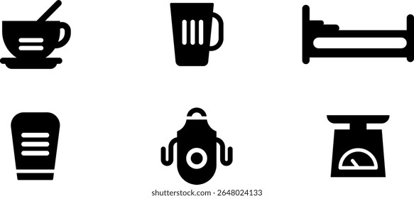 Minimalist Modern Rounded Filled Home Stuff Icon with clean Filled and intuitive symbols