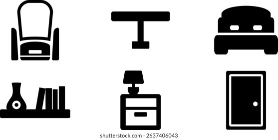 Minimalist Modern Rounded Filled Interior And Furniture Icon with clean Filled and intuitive symbols