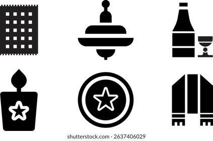 Minimalist Modern Rounded Filled Judaism Designe Icon with clean Filled and intuitive symbols