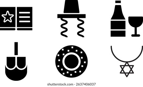Minimalist Modern Rounded Filled Judaism Designe Icon with clean Filled and intuitive symbols