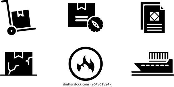 Minimalist Modern Rounded Filled Logistic Icon with clean Filled and intuitive symbols