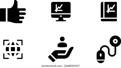 Minimalist Modern Rounded Filled Marketing Growth Icon mit sauberen Gefüllten und intuitiven Symbole