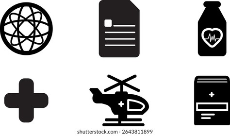 Minimalist Modern Rounded Filled Medical  Icon with clean Filled and intuitive symbols