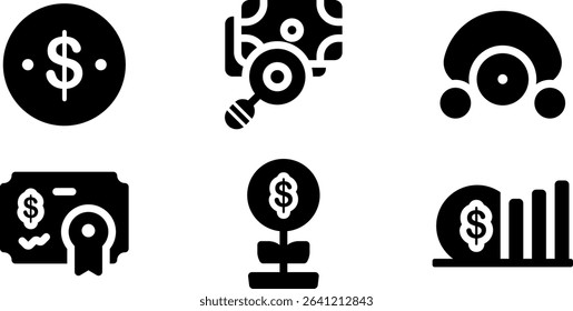 Minimalist Modern Rounded Filled Money Icon with clean Filled and intuitive symbols