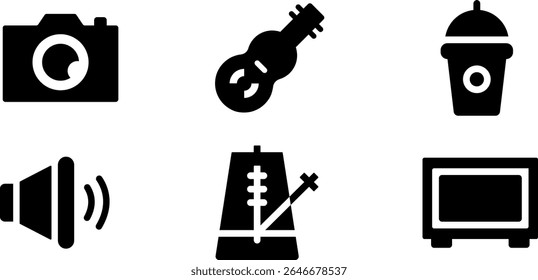 Minimalist Modern Rounded Filled Music Store Icon with clean Filled and intuitive symbols