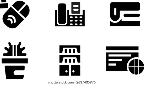 Minimalist Modern Rounded Filled Office Designe Icon with clean Filled and intuitive symbols