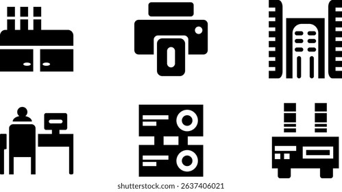Minimalist Modern Rounded Filled Office Designe Icon with clean Filled and intuitive symbols