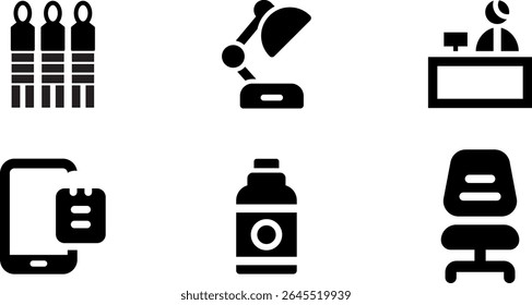 Minimalist Modern Rounded Filled Office Supply Icon with clean Filled and intuitive symbols
