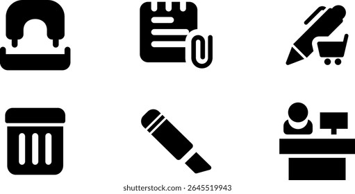 Minimalist Modern Rounded Filled Office Supply Icon with clean Filled and intuitive symbols