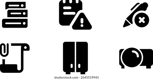 Minimalist Modern Rounded Filled Office Supply Icon with clean Filled and intuitive symbols