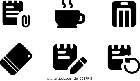Minimalist Modern Rounded Filled Office Supply Icon with clean Filled and intuitive symbols