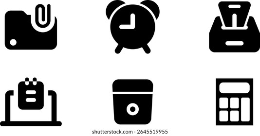 Minimalist Modern Rounded Filled Office Supply Icon with clean Filled and intuitive symbols