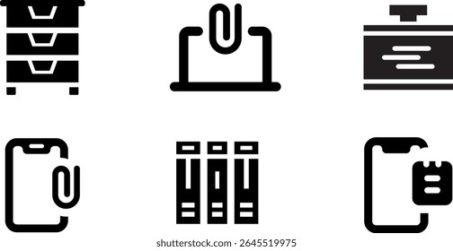 Minimalist Modern Rounded Filled Office Supply Icon with clean Filled and intuitive symbols