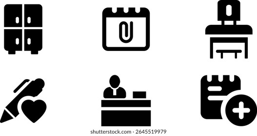 Minimalist Modern Rounded Filled Office Supply Icon with clean Filled and intuitive symbols