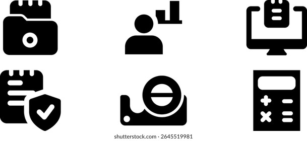 Minimalist Modern Rounded Filled Office Supply Icon with clean Filled and intuitive symbols