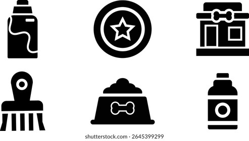 Minimalist Modern Rounded Filled Pet Shop Icon with clean Filled and intuitive symbols