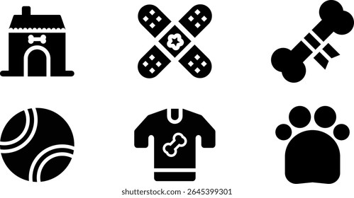 Minimalist Modern Rounded Filled Pet Shop Icon with clean Filled and intuitive symbols