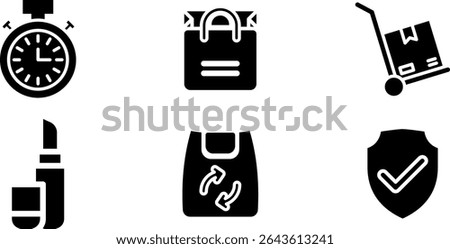 Minimalist Modern Rounded Filled Retail Icon with clean Filled and intuitive symbols