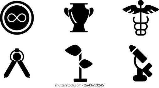 Minimalist Modern Rounded Filled Science Icon with clean Filled and intuitive symbols