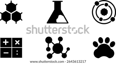 Minimalist Modern Rounded Filled Science Icon with clean Filled and intuitive symbols