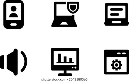 Minimalist Modern Rounded Filled Seo And Digital Marketing Icon with clean Filled and intuitive symbols