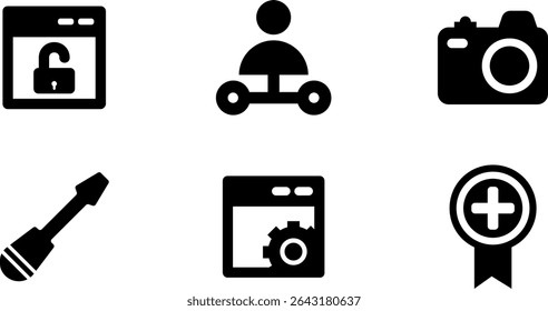 Minimalist Modern Rounded Filled Seo And Digital Marketing Icon with clean Filled and intuitive symbols