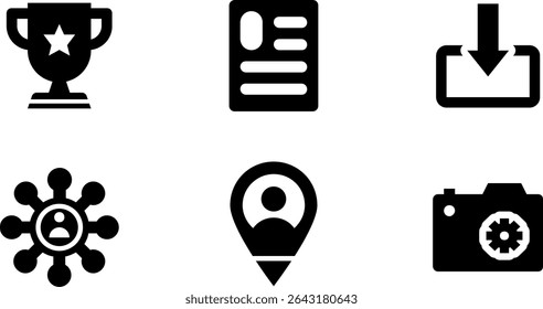 Minimalist Modern Rounded Filled Seo And Digital Marketing Icon with clean Filled and intuitive symbols