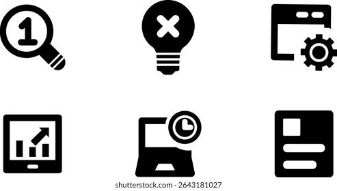 Minimalist Modern Rounded Filled Seo And Digital Marketing Icon with clean Filled and intuitive symbols