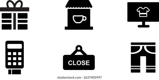 Minimalist Modern Rounded Filled Shops and Stores Icon with clean Filled and intuitive symbols
